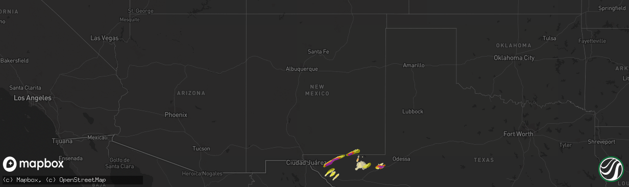 Hail map in New Mexico on September 23, 2017