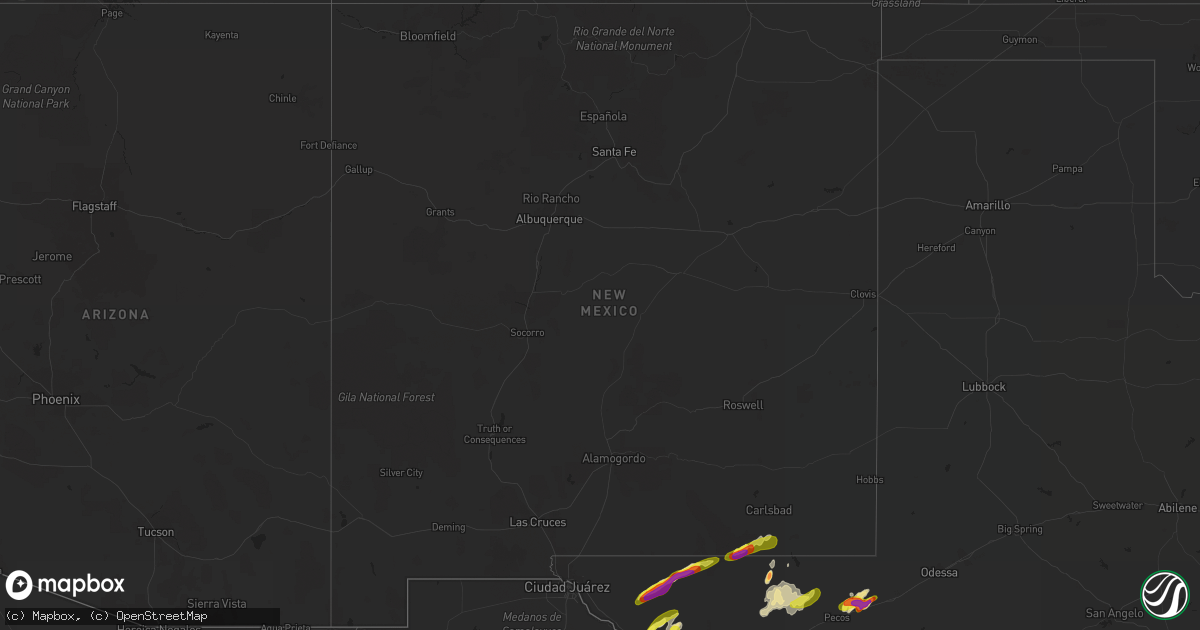 Hail map in New Mexico on September 23, 2017