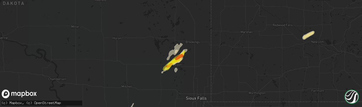 Hail map in Nunda, SD on September 23, 2017