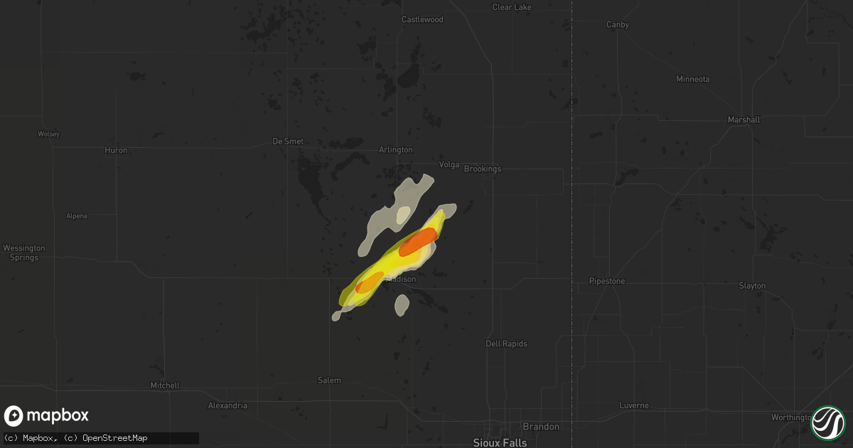 Hail map in Nunda, SD on September 23, 2017