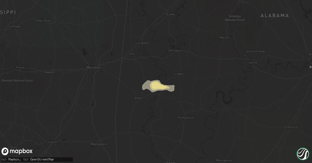 Hail map in Pennington, AL on September 23, 2017