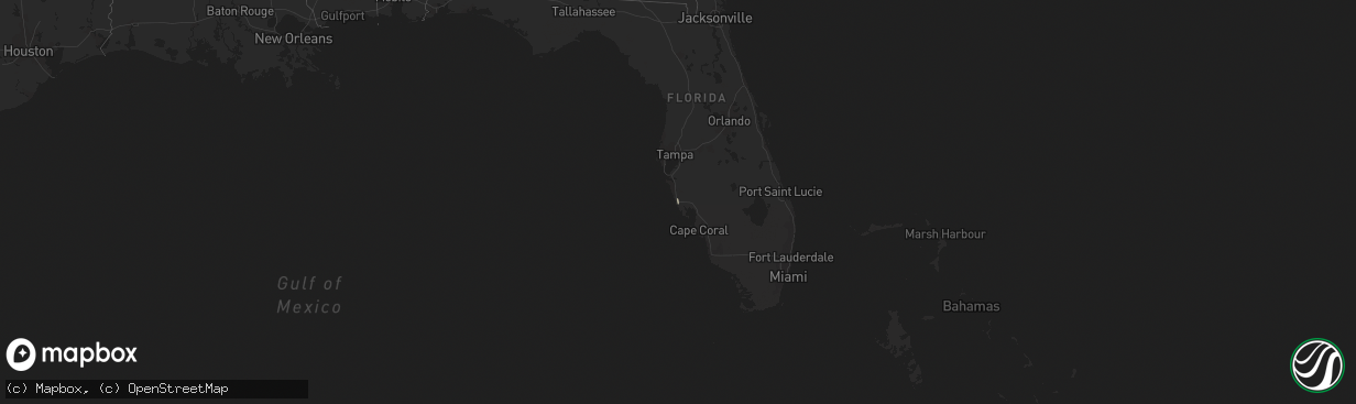 Hail map in Florida on September 23, 2018