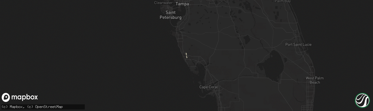 Hail map in Venice, FL on September 23, 2018