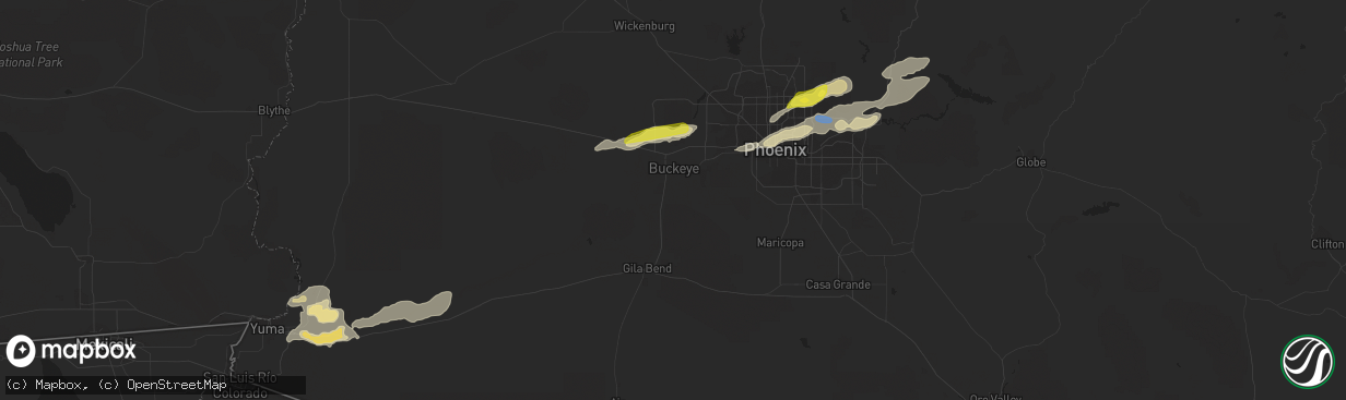 Hail map in Buckeye, AZ on September 23, 2019