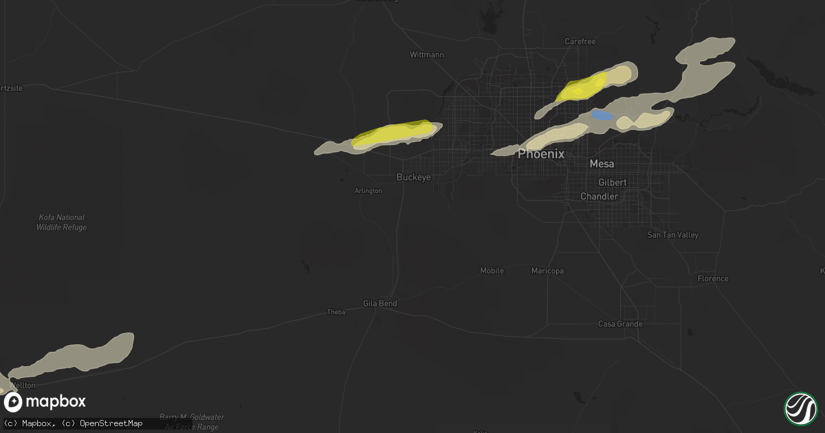 Hail map in Buckeye, AZ on September 23, 2019