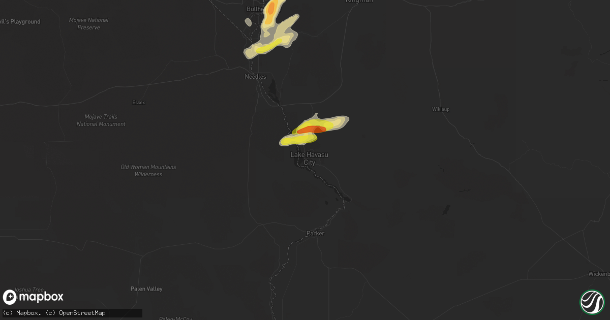 Hail map in Lake Havasu City, AZ on September 23, 2019