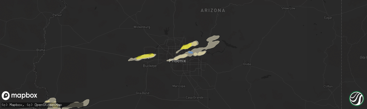 Hail map in Paradise Valley, AZ on September 23, 2019