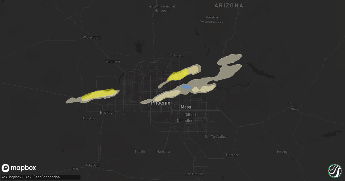 Hail map in Paradise Valley, AZ on September 23, 2019