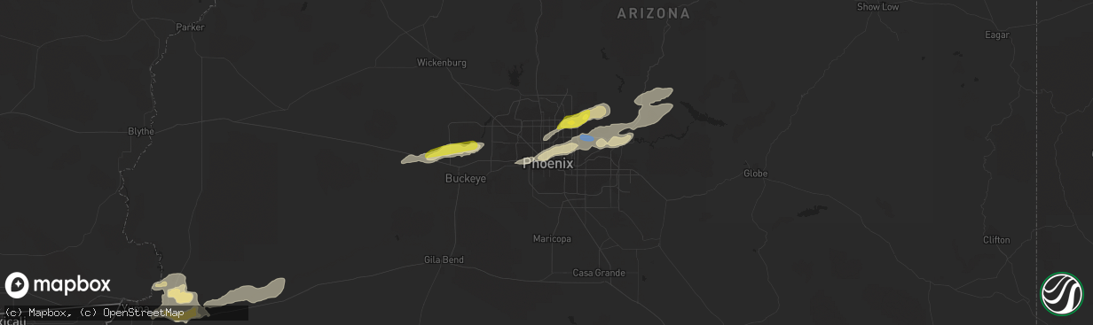 Hail map in Phoenix, AZ on September 23, 2019