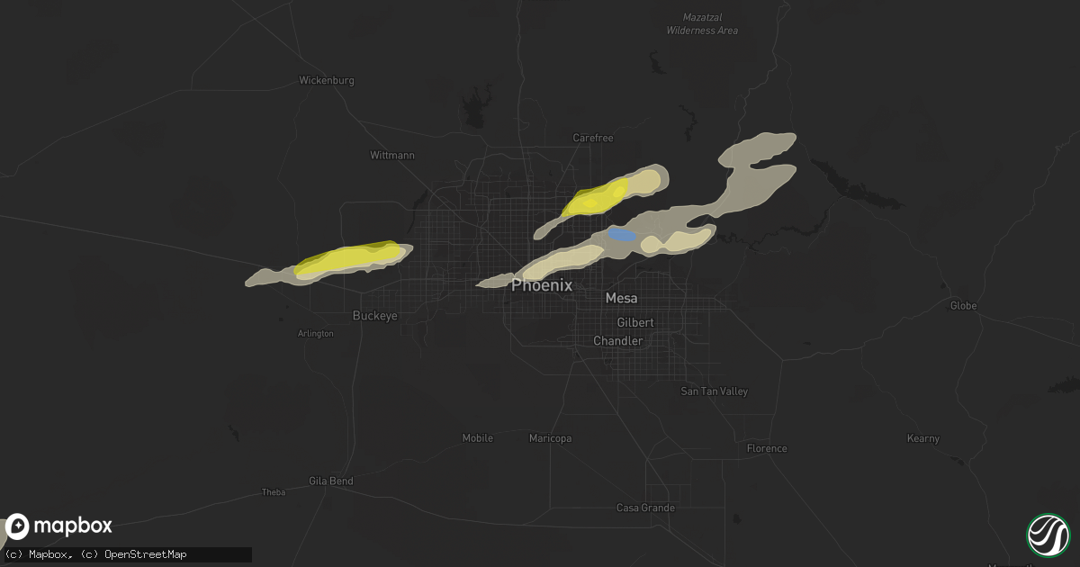 Hail map in Phoenix, AZ on September 23, 2019