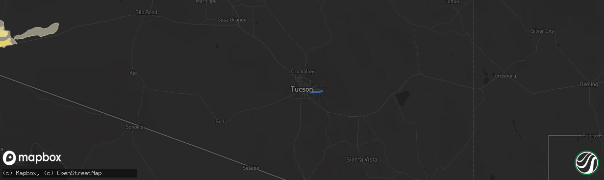 Hail map in Tucson, AZ on September 23, 2019