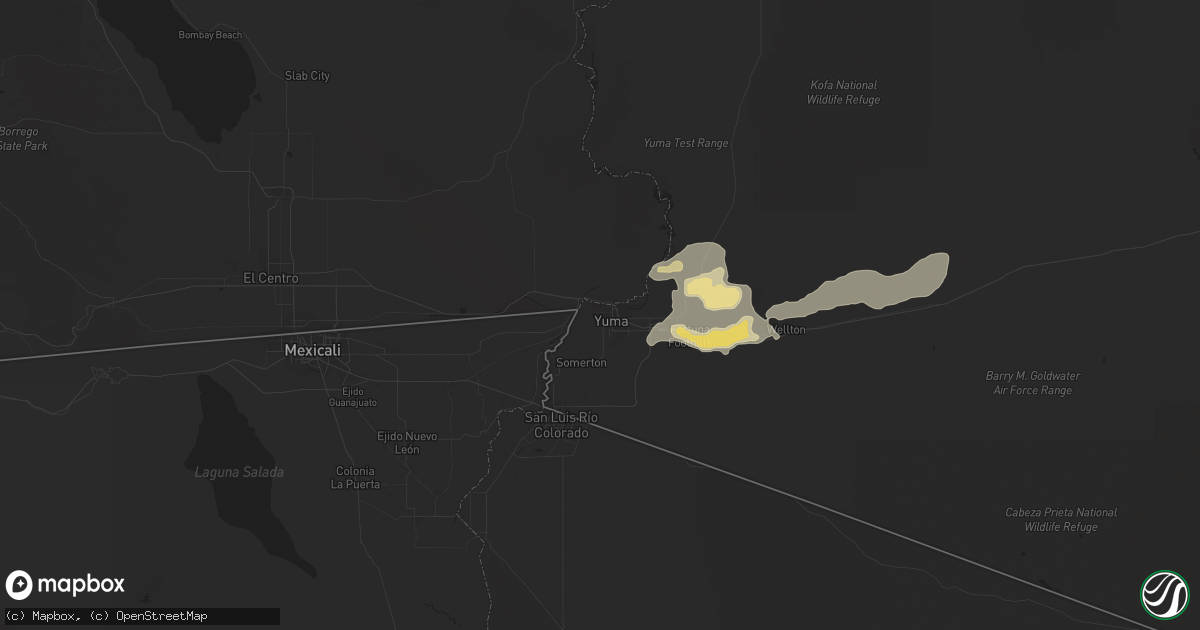 Hail map in Yuma, AZ on September 23, 2019