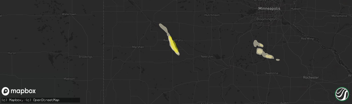 Hail map in Clements, MN on September 23, 2020