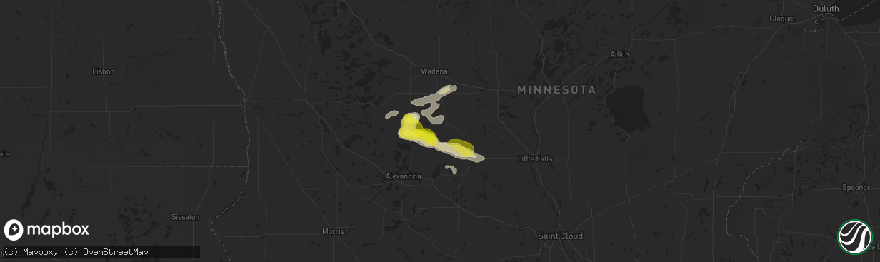 Hail map in Eagle Bend, MN on September 23, 2020