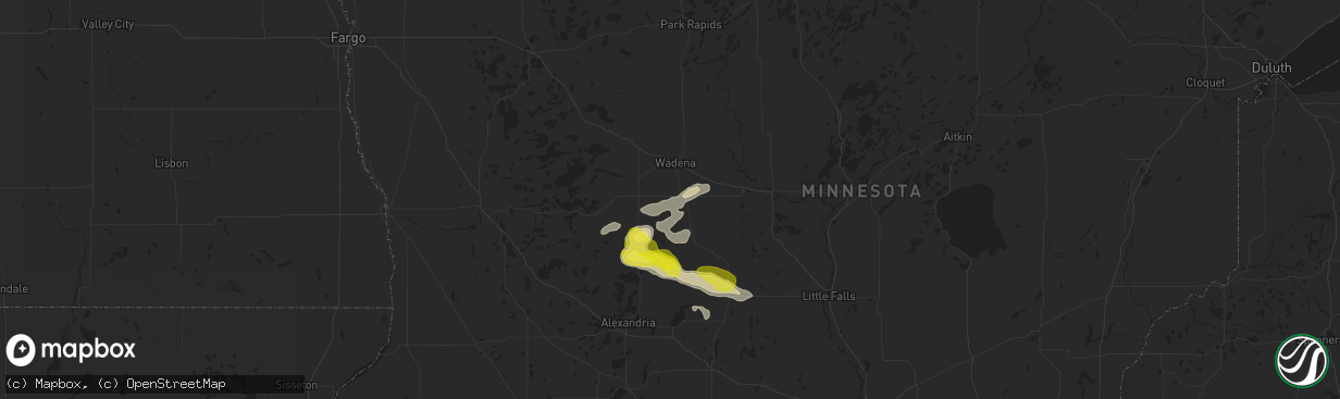 Hail map in Hewitt, MN on September 23, 2020