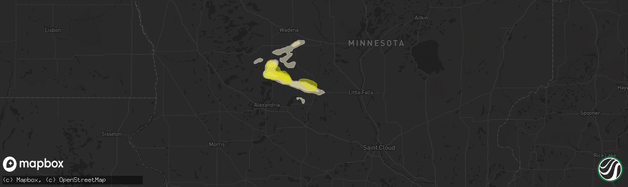 Hail map in Long Prairie, MN on September 23, 2020