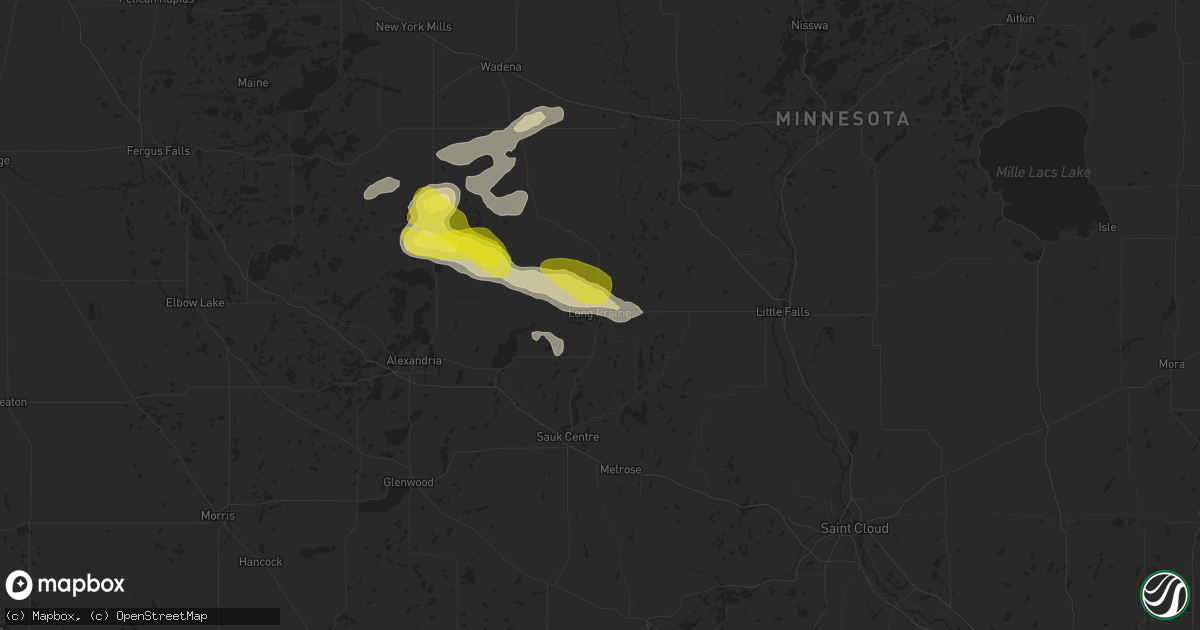 Hail map in Long Prairie, MN on September 23, 2020