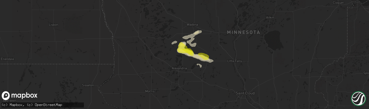 Hail map in Miltona, MN on September 23, 2020