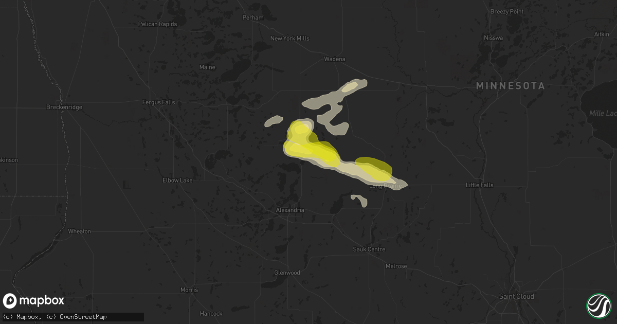 Hail map in Miltona, MN on September 23, 2020