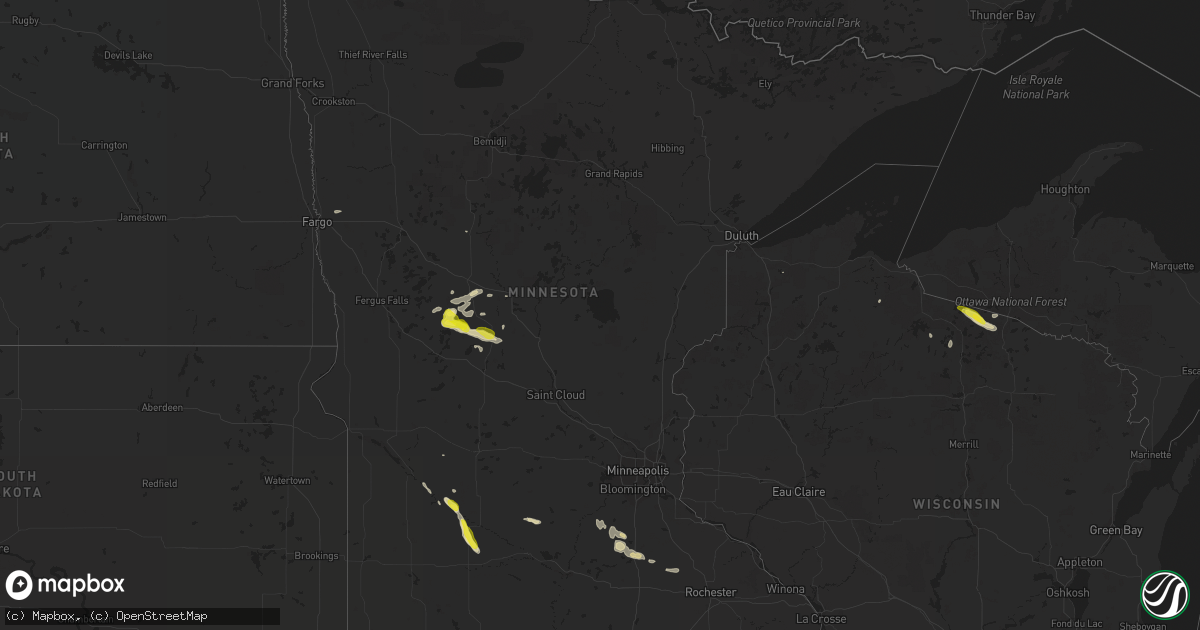 Hail map in Minnesota on September 23, 2020