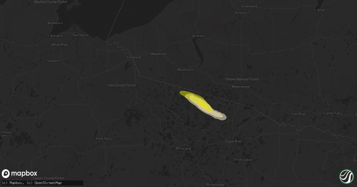 Hail map in Presque Isle, WI on September 23, 2020