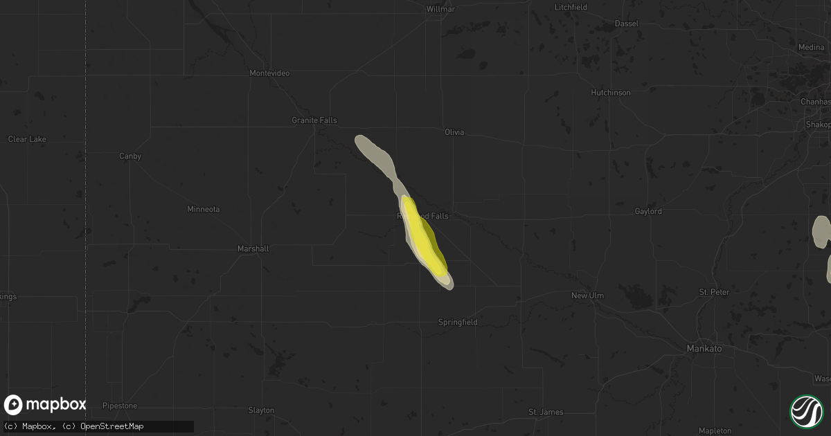 Hail map in Redwood Falls, MN on September 23, 2020