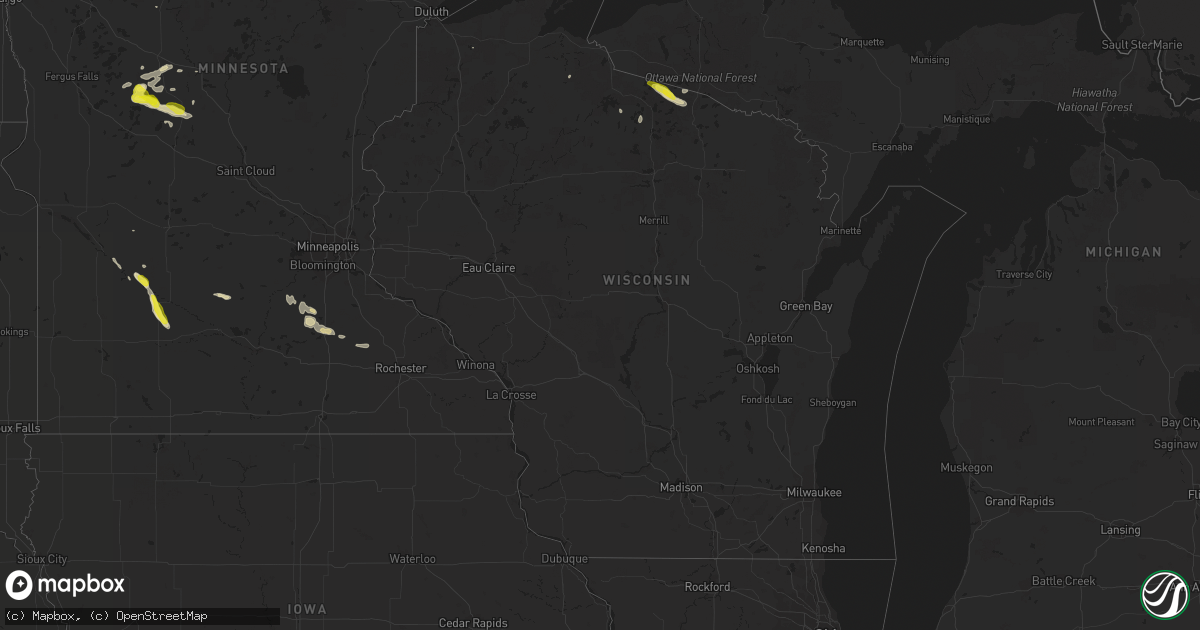 Hail map in Wisconsin on September 23, 2020