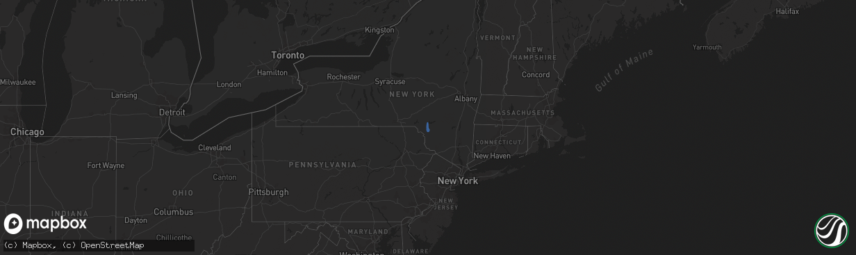 Hail map in New York on September 23, 2021