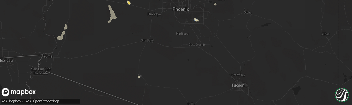 Hail map in Ajo, AZ on September 23, 2022