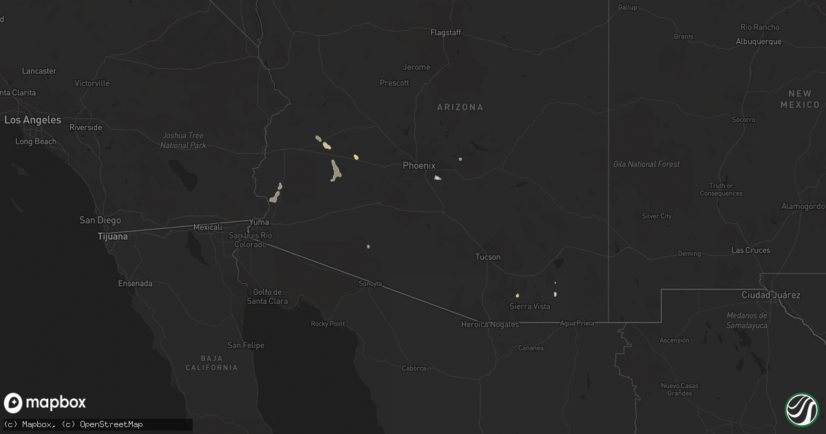 Hail map in Arizona on September 23, 2022