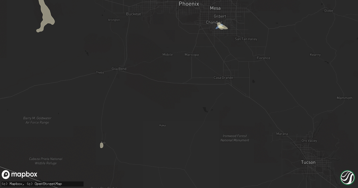Hail map in Pearce, AZ on September 23, 2022