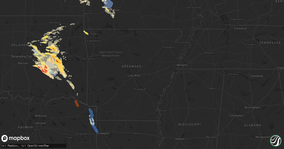 Hail map in Arkansas on September 23, 2023
