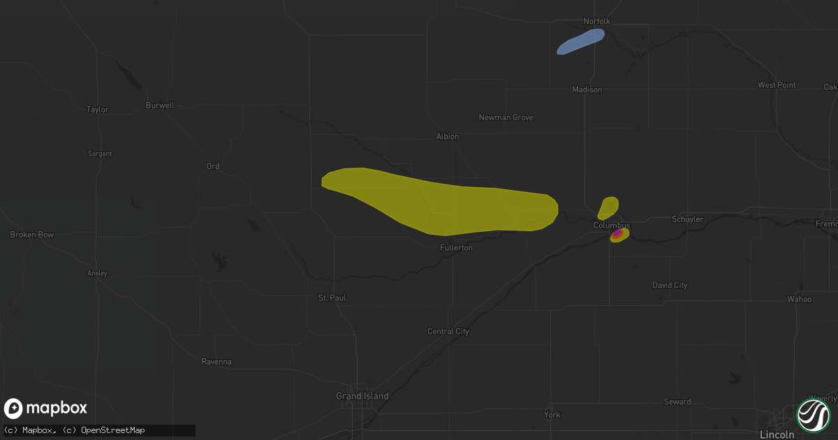 Hail map in Belgrade, NE on September 23, 2023