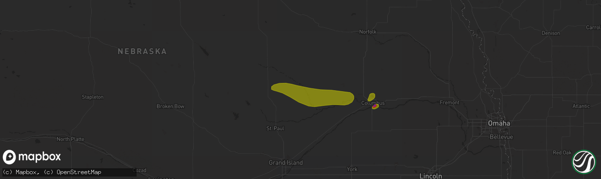 Hail map in Cedar Rapids, NE on September 23, 2023