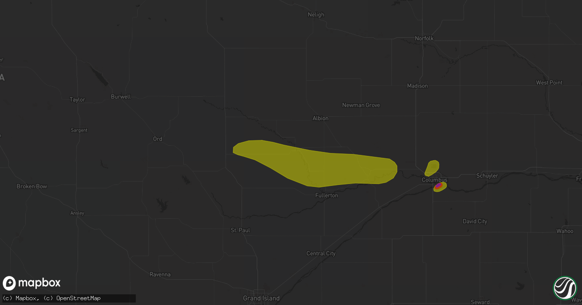 Hail map in Cedar Rapids, NE on September 23, 2023