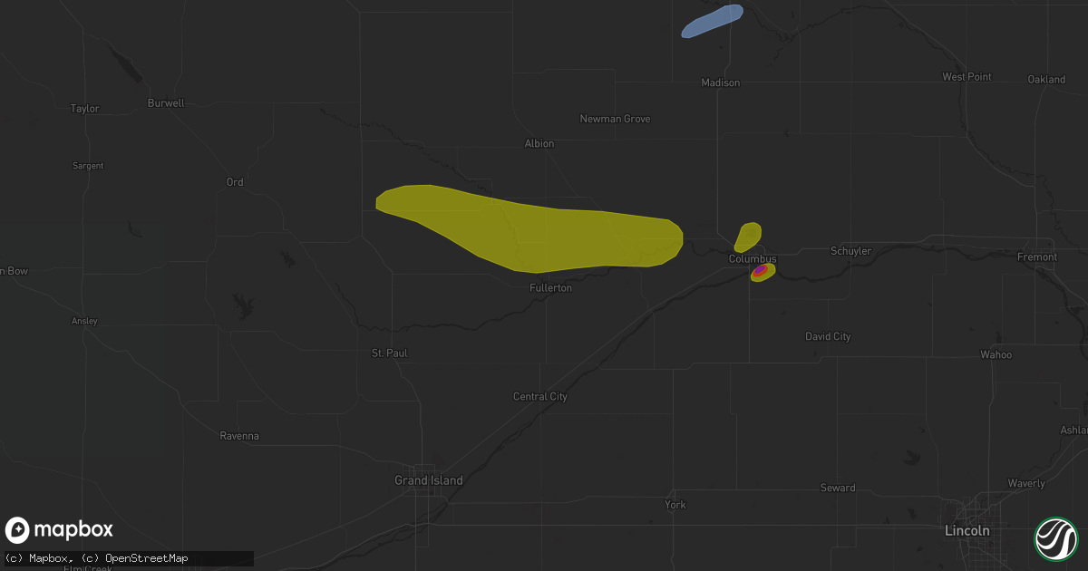 Hail map in Fullerton, NE on September 23, 2023