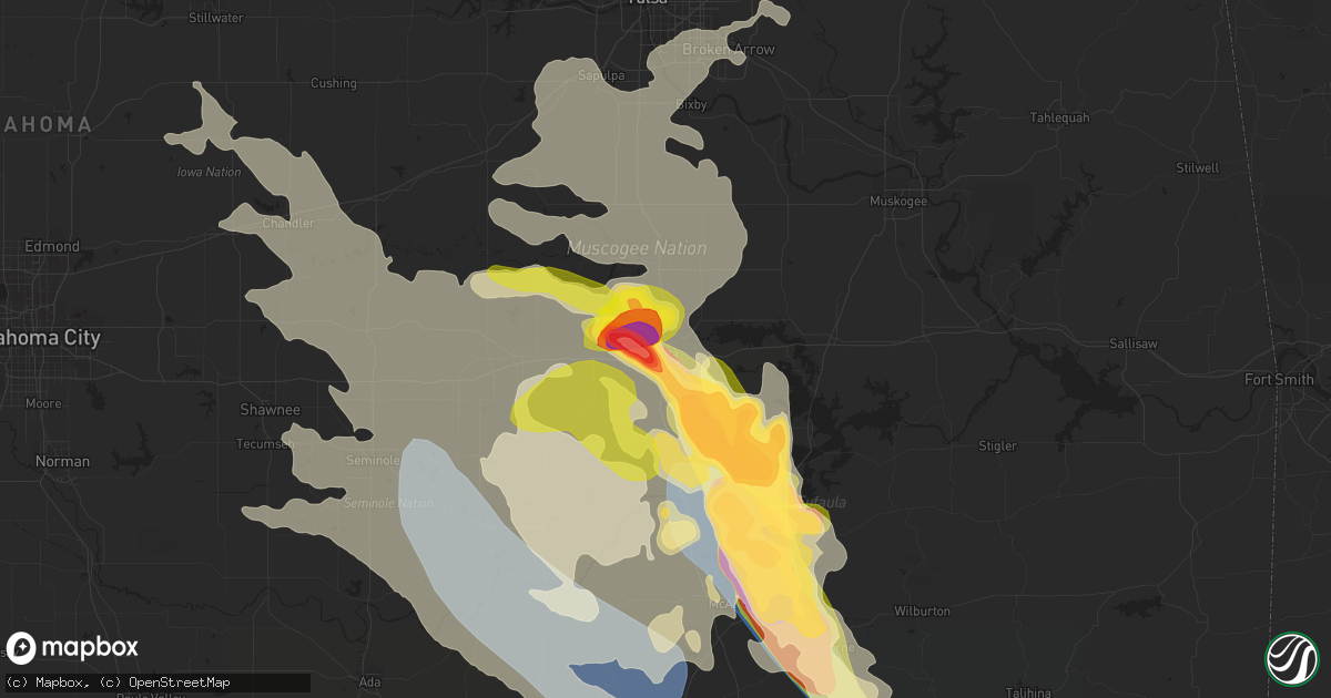 Hail map in Henryetta, OK on September 23, 2023