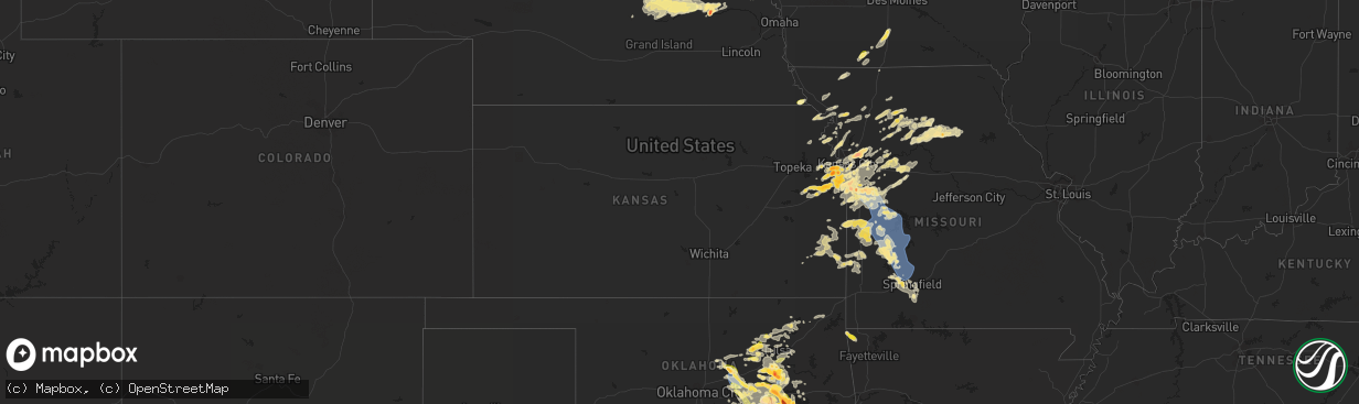 Hail map in Kansas on September 23, 2023