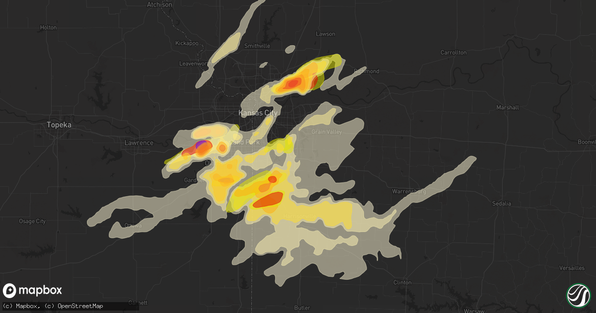 Hail map in Lees Summit, MO on September 23, 2023