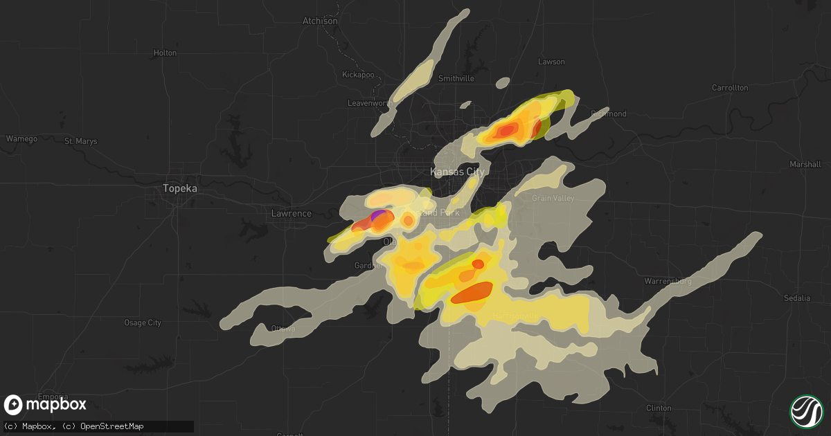 Hail map in Lenexa, KS on September 23, 2023