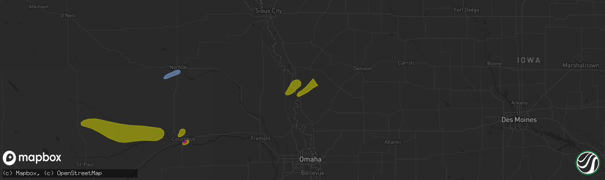 Hail map in Little Sioux, IA on September 23, 2023