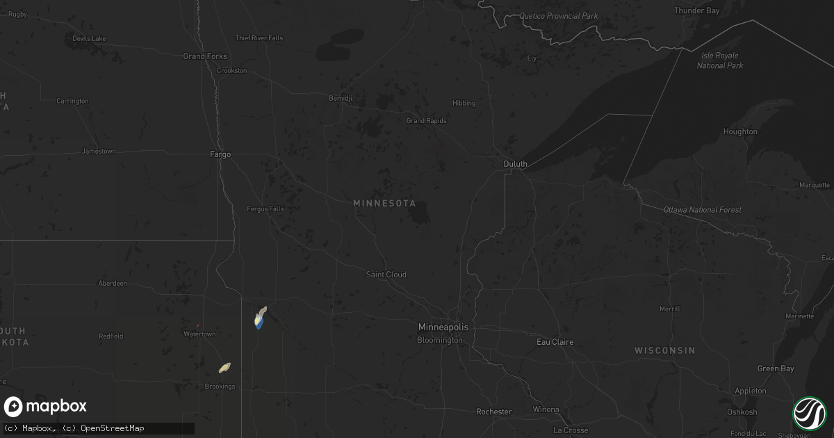 Hail map in Minnesota on September 23, 2023