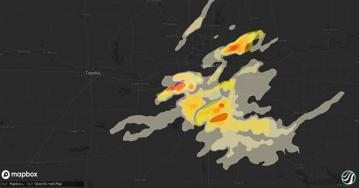 Hail map in Olathe, KS on September 23, 2023