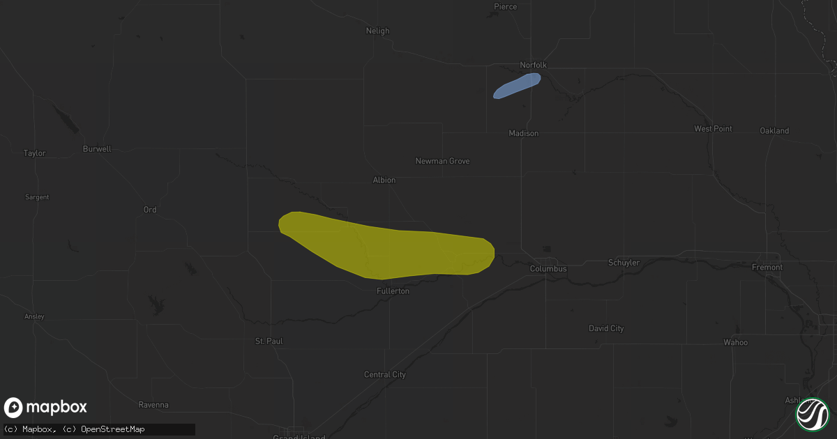 Hail map in Saint Edward, NE on September 23, 2023