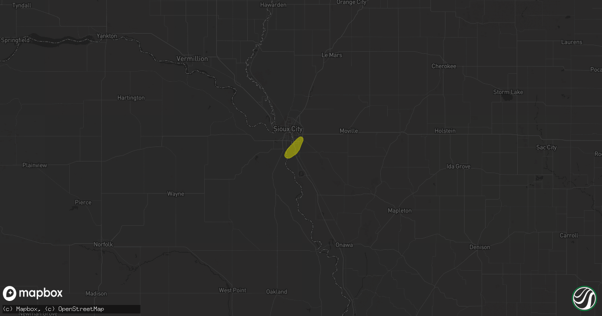 Hail map in Sergeant Bluff, IA on September 23, 2023