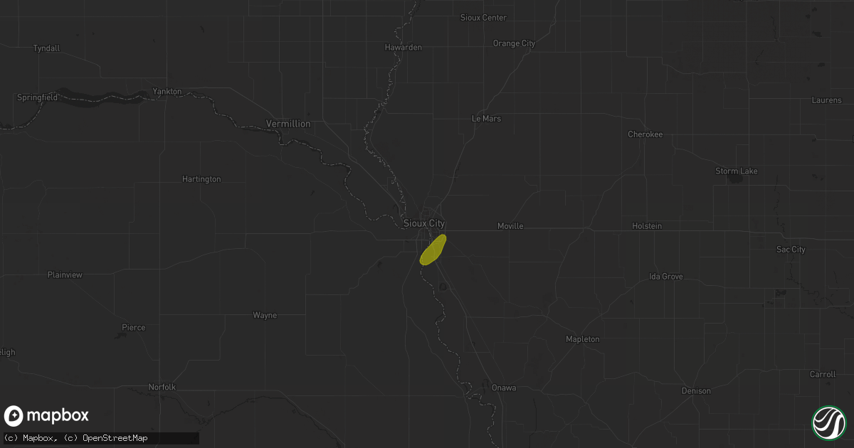 Hail map in Sioux City, IA on September 23, 2023