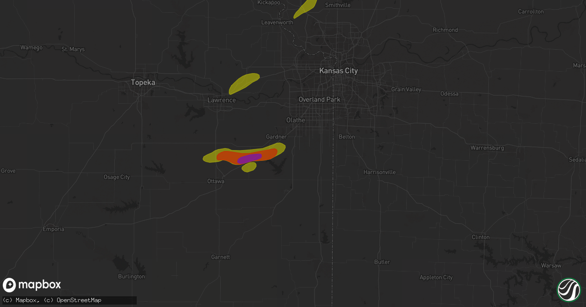 Hail map in Spring Hill, KS on September 23, 2023