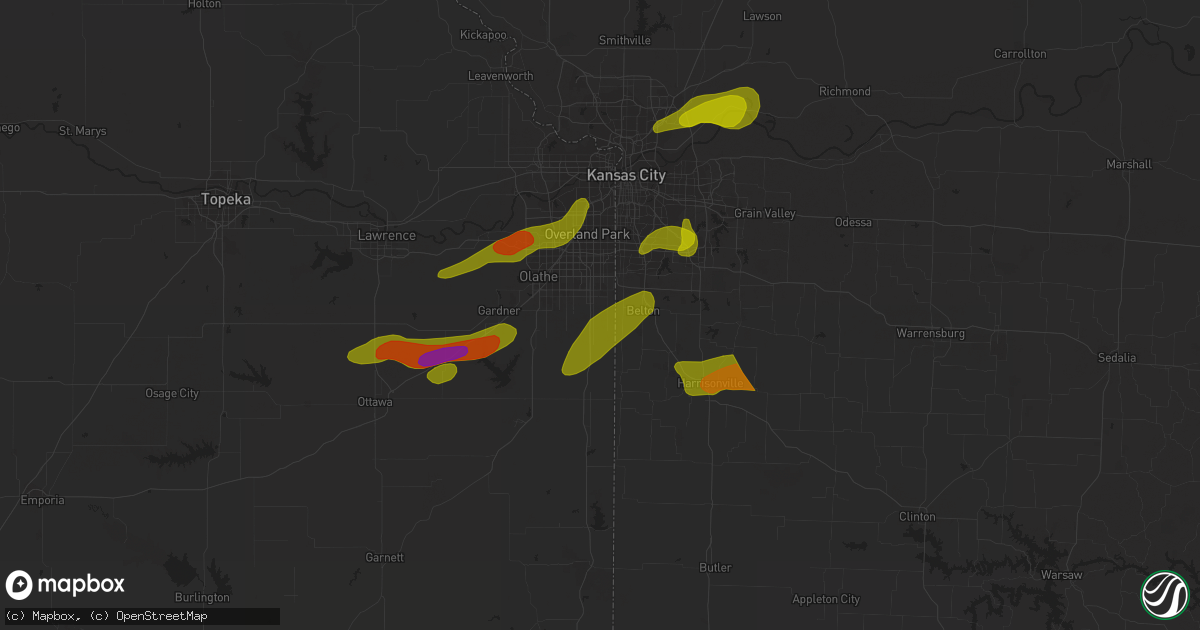 Hail map in Stilwell, KS on September 23, 2023