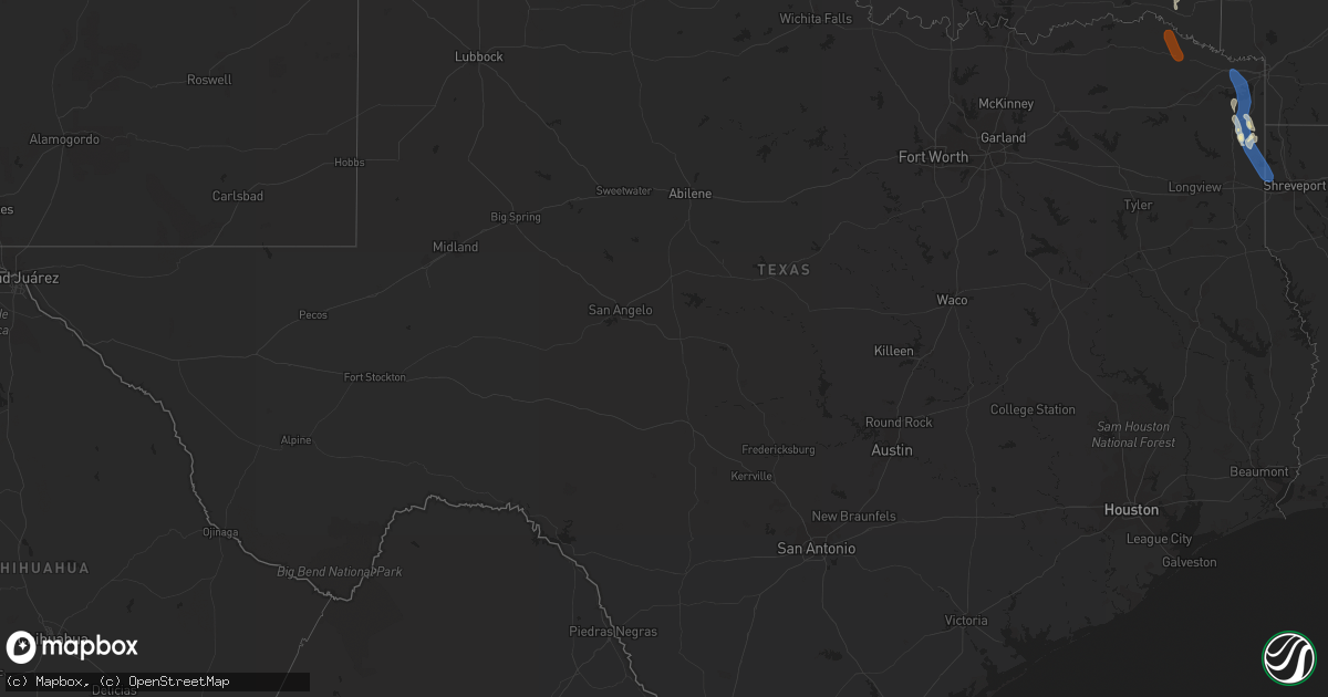 Hail map in Texas on September 23, 2023