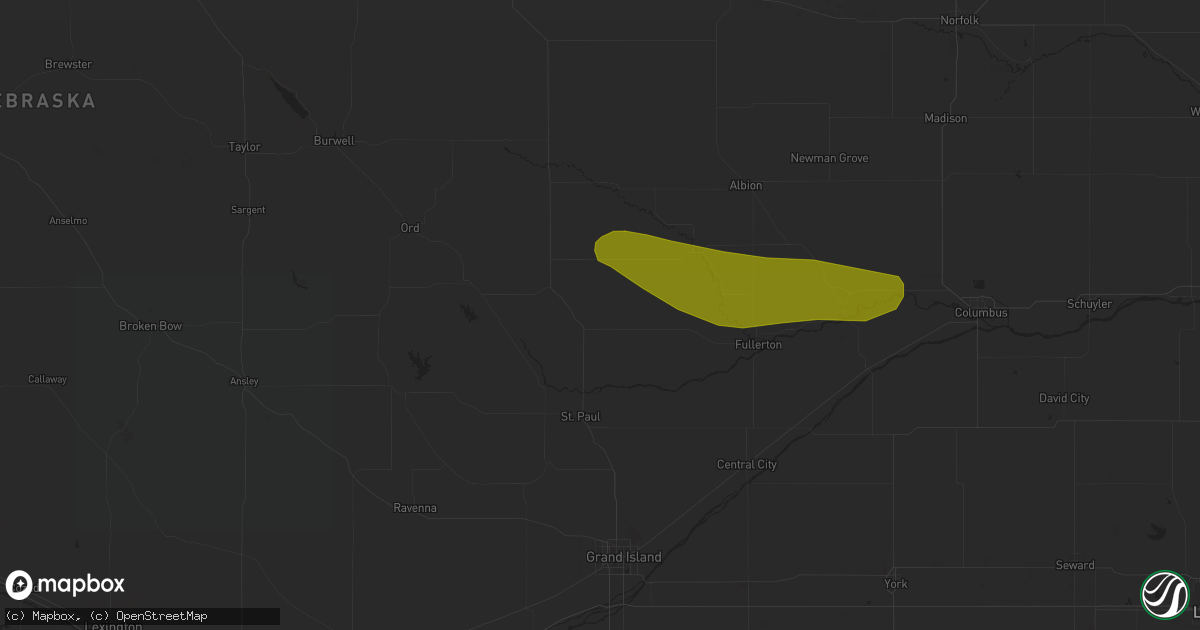 Hail map in Wolbach, NE on September 23, 2023